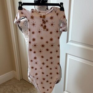 Caden Lane White and Brown Sun Print Bodysuit
